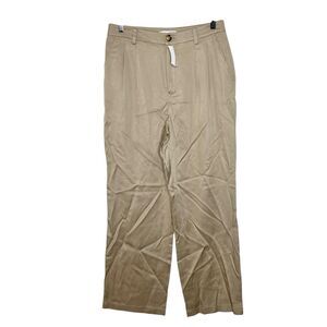 LOFT Pleated Straight Leg Pants Khaki Tan Womens 10